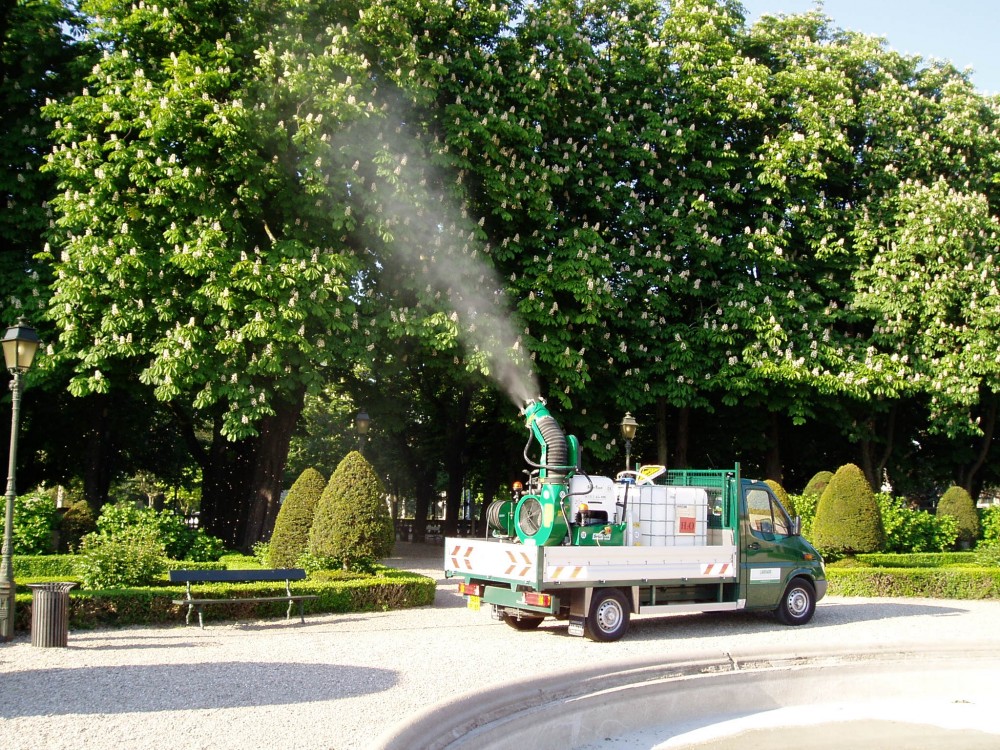 Traitement avec turbine montée sur camion