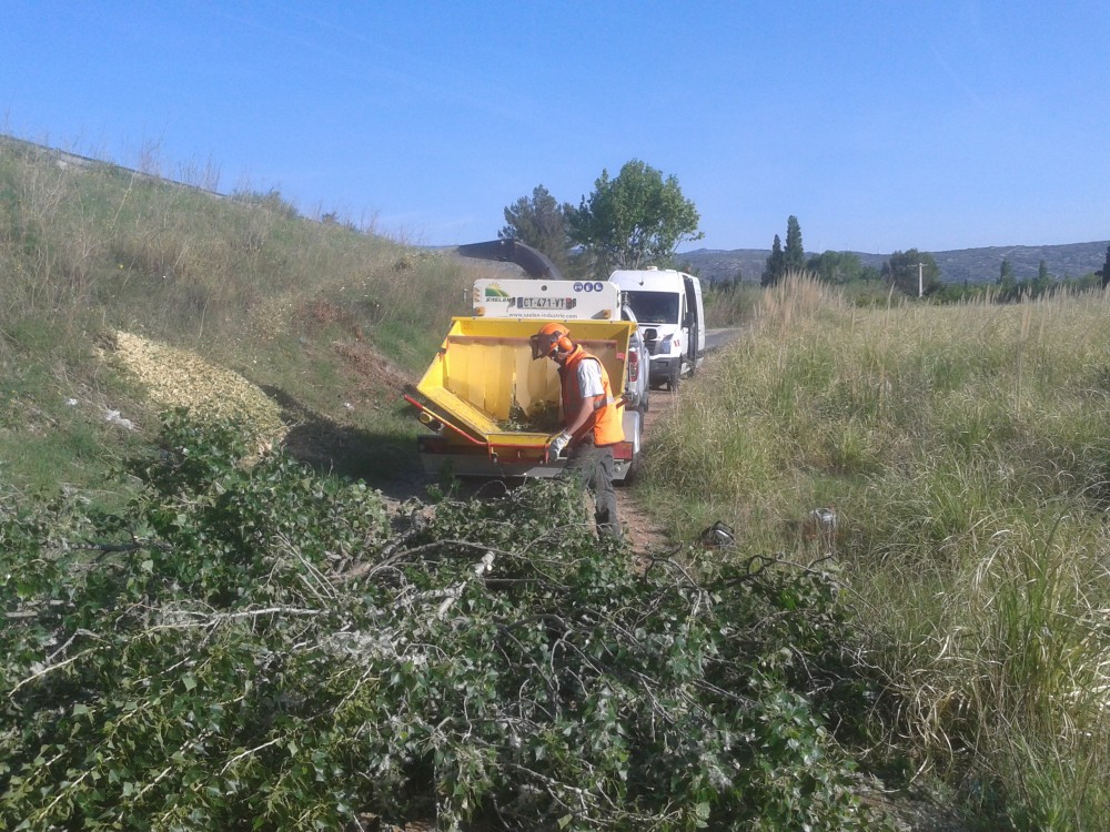 Broyage des déchets verts de coupe